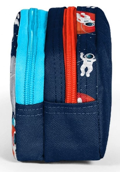 Coral High Lacivert Mavi Astronot İki Bölmeli Kalem Çantası - Erkek Çocuk - Resim 2
