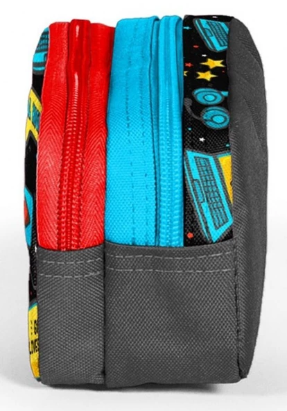 Coral High Siyah Mavi Gamer İki Bölmeli Kalem Çantası - Erkek Çocuk - Resim 2