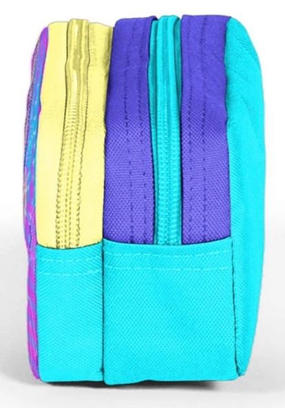 Coral High Lavanta Turkuaz Kulaklıklı Kız İki Bölmeli Kalem Çantası - Resim 2