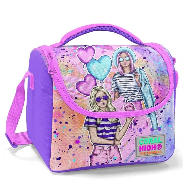 Coral High Pembe Mor Fashion Girl Isı Yalıtımlı Beslenme Çantası - Kız Çocuk
