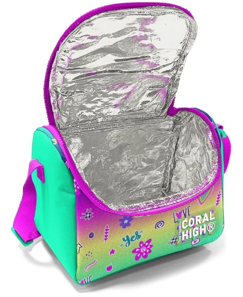 Coral High Pembe Su Yeşili Flamingo Isı Yalıtımlı Beslenme Çantası - Kız Çocuk - Resim 2