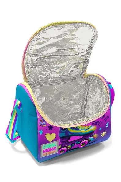 Coral High Pembe Turkuaz Kulaklık Paten Desenli Kız Çocuk Isı Yalıtımlı Beslenme Çantası ve Kalemlik Seti - Resim 2