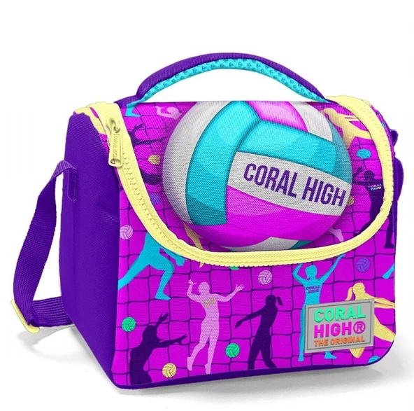 Coral High Pembe Mor Voleybol Isı Yalıtımlı Beslenme Çantası - Kız Çocuk ürün görseli