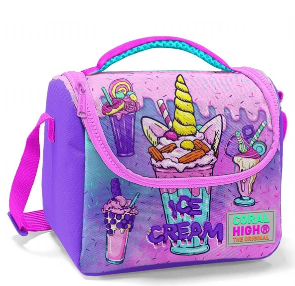 Coral High Pembe Mor Dondurma Isı Yalıtımlı Beslenme Çantası - Kız Çocuk ürün görseli