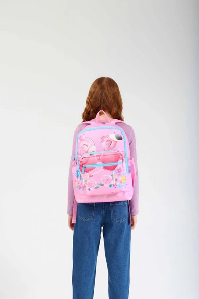 Kaukko Kids Pembe Flamingo Kız Çocuk Okul Sırt Çantası - Resim 4