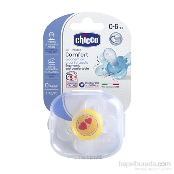 Chicco Physio Comfort Silikon Emzik Smile 0 Ay +