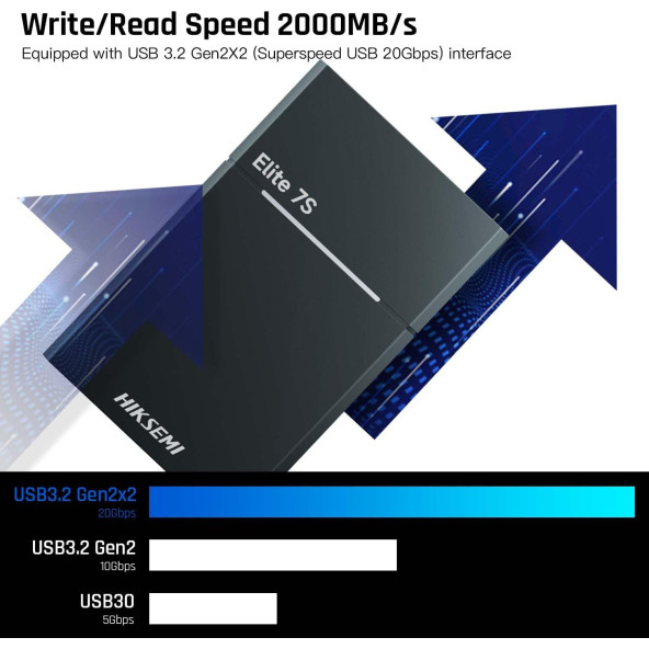 Hiksemi Elite 7S 2TB 2000MB/s Taşınabilir SSD HS-ESSD-Elite7S 2T - 7