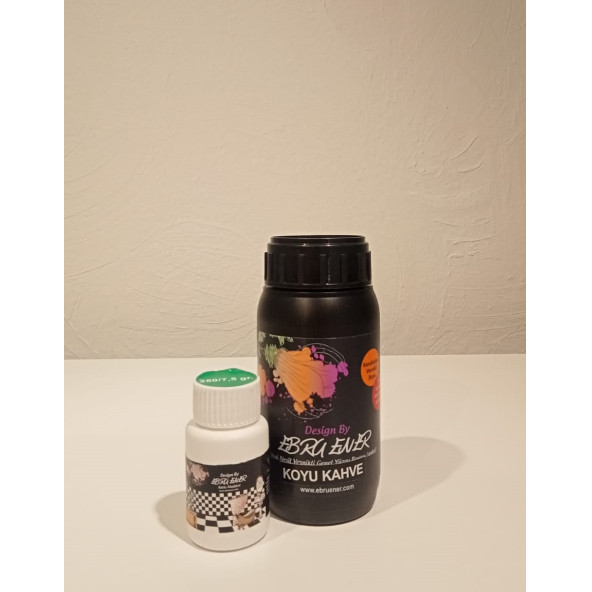 Ebru Ener Anka Vernikli Genel Yüzey Boyası Koyu Kahve 250 gr. ve Katkı Maddesi 7,5 gr.