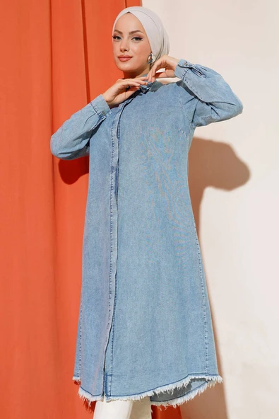 Püsküllü Kot Tunik Kot Mavisi ürün görseli