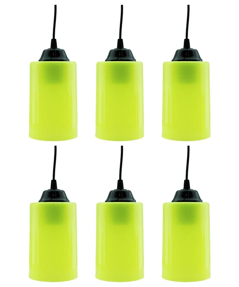 Yeşil Silindir Ağaç Feneri - 6 Adet