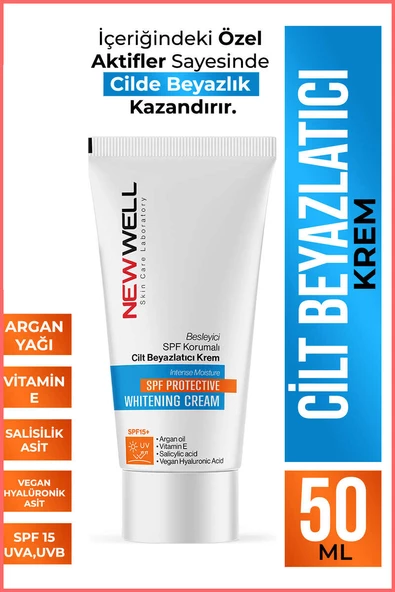 New Well Besleyici SPF Korumalı Cilt Beyazlatıcı Krem