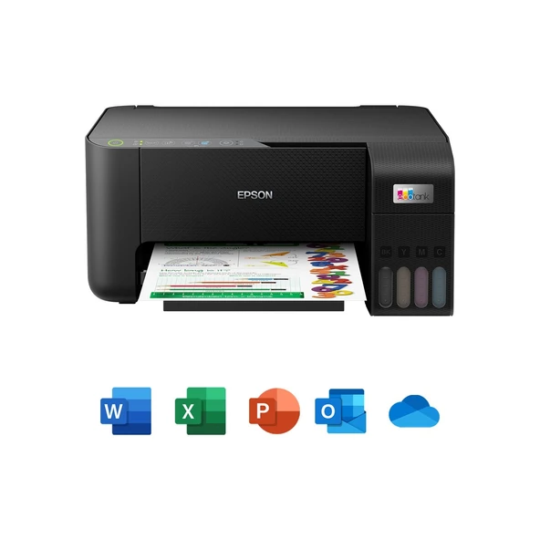 Epson Ecotank L3250 Tanklı Çok Fonksiyonlu Renkli Yazıcı Tarayıcı Fotokopi Wifi + Epson 4 x 65 ml