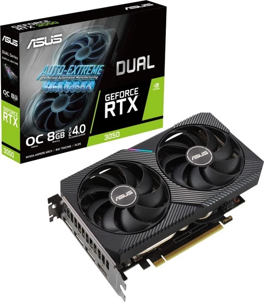 ASUS GEFORCE DUAL RTX 3050 8GB 128bit GDDR6 1852MHz OC HDMI 3xDP (DUAL-RTX3050-O8G) EKRAN KARTI