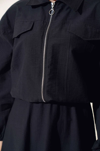 Kol Bilekleri Lastikli Etekli Takım Siyah - Resim 4