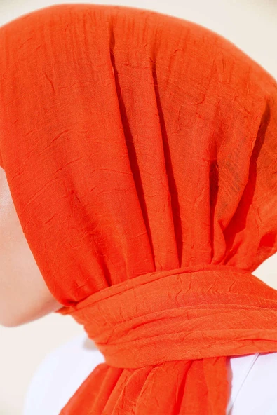 Organik Bambu Kraş Şal Oranj - Resim 4