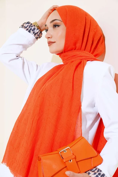 Organik Bambu Kraş Şal Oranj ürün görseli 1