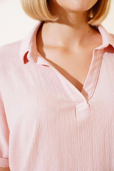 Fakir Kol Bürümcük Bluz Pudra - Resim 4