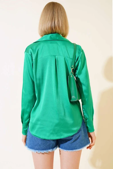 Saten Uzun Kol Gömlek Benetton - 3