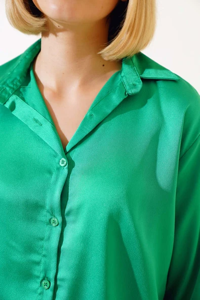 Saten Uzun Kol Gömlek Benetton - 4