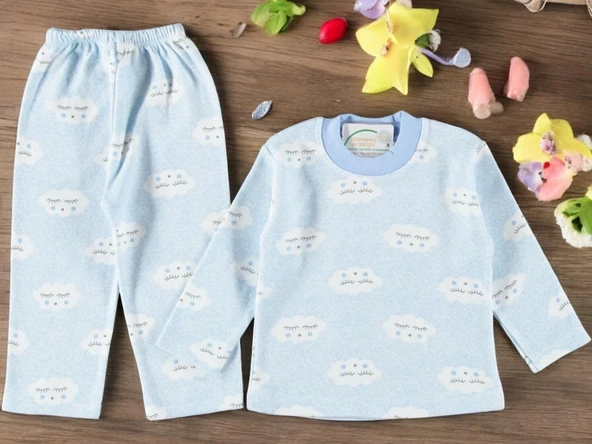 Bulutlu Erkek Bebek Pijama Takım ST07111 - 6