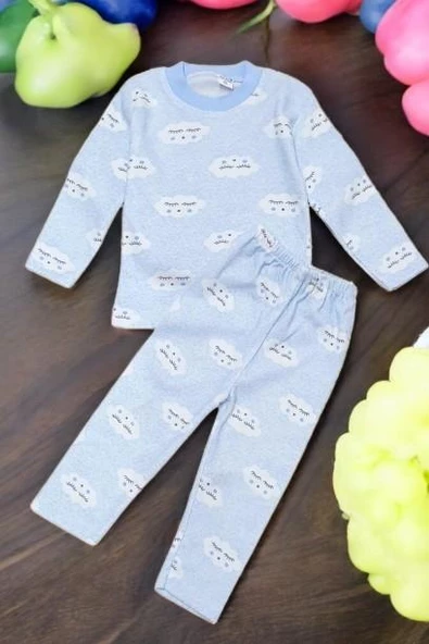 Bulutlu Erkek Bebek Pijama Takım ST07111 - 5
