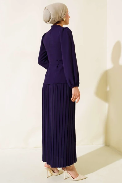 Pileli Etekli İkili Takım Mor - 3