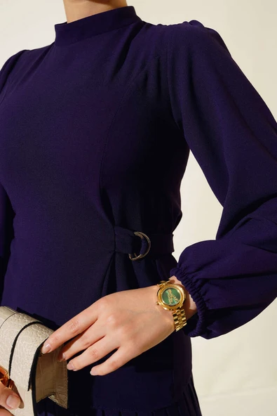 Pileli Etekli İkili Takım Mor - 4