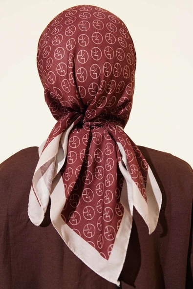 MK Desen Soft Eşarp Kahve - Resim 3