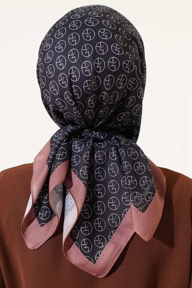 MK Desen Soft Eşarp Siyah Kahve - 3