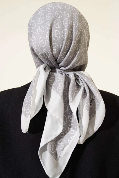 MK Desen Soft Eşarp Gri - Resim 3
