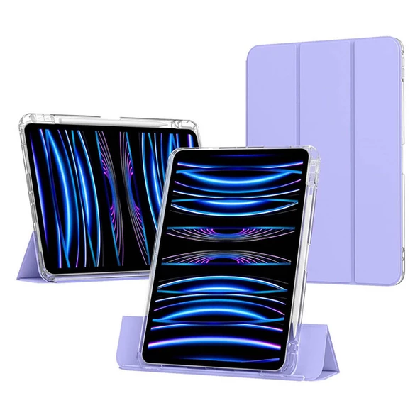 Vendas ​Apple iPad Air 11 2024 Kılıf Magnetik Ayrılabilen Airbagli Zore Sliding Tablet Kılıfı - 8