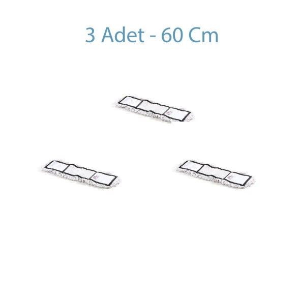 Cod-Ex Nemli Palet Yedek Mop Paspas Başlığı Bezi -60 Cm. / Nem Alıcı Mop - Pamuklu / Beyaz - 3 Adet - Resim 2