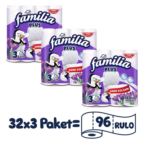 Familia Plus Parfümlü Tuvalet Kağıdı 96 Rulo (32 Rulo x 3 Paket) - 3