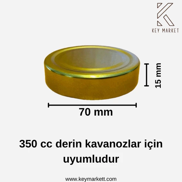 Twıst-Of 20 Adet 70 mm Yarım Etek Gold Cam Kavanoz Kapağı (20li)
