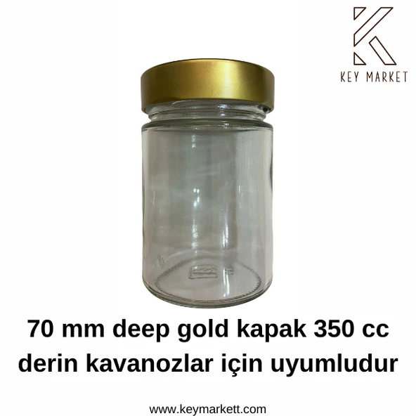 Twıst-Of 20 Adet 70 mm Yarım Etek Gold Cam Kavanoz Kapağı (20li) - 2