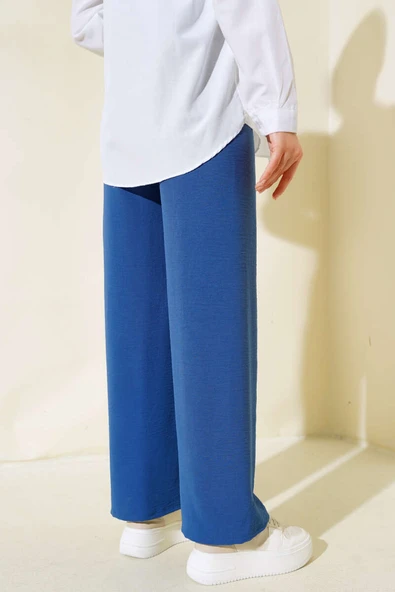 Ayrobin Bel Lastikli Pantolon İndigo - 3