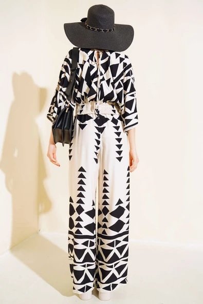 Beli Gipeli Crop İkili Takım Siyah - Resim 3