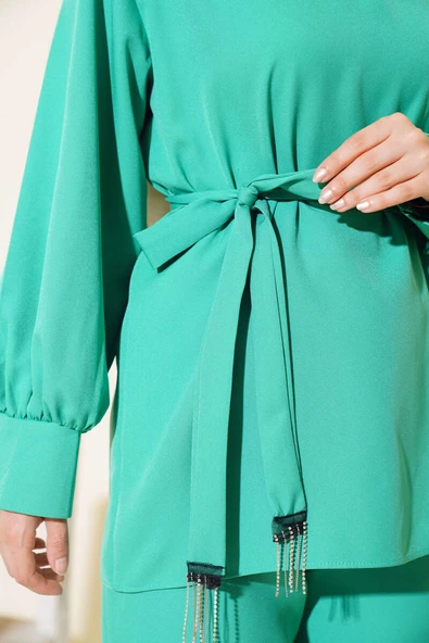 Taş Püsküllü İkili Takım Yeşil - Resim 4