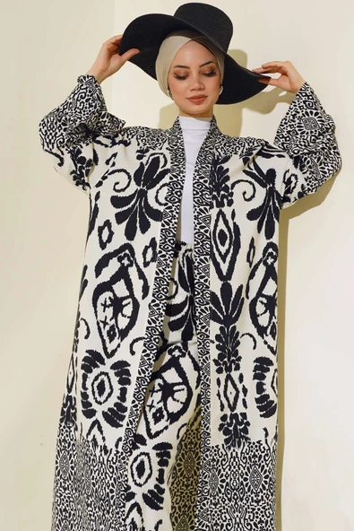 Salaş Kimono Takım Siyah Desenli - 2