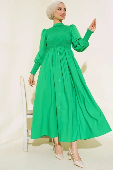 Önü Gipeli Düğmeli Elbise Benetton - 2