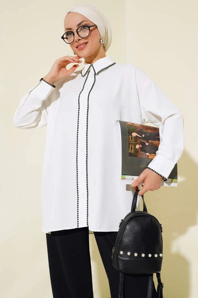 Dikiş Detaylı İkili Takım Siyah - Resim 2