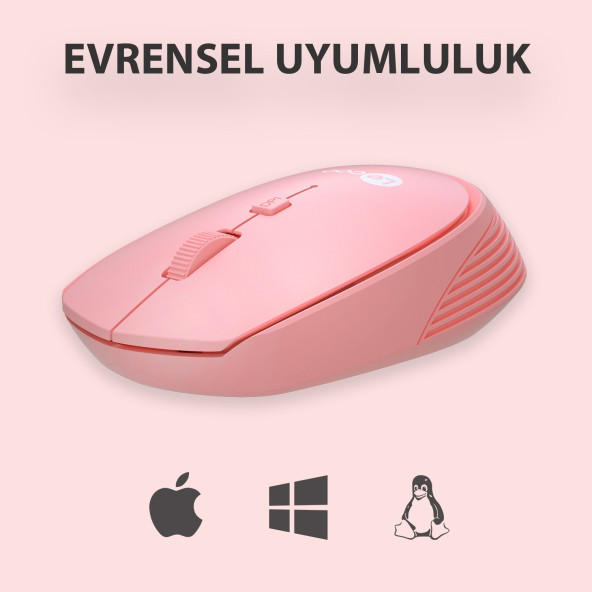 Lenovo Lecoo WS202 Kablosuz 1200DPI 4 Tuşlu Optik Mouse Pembe - 3