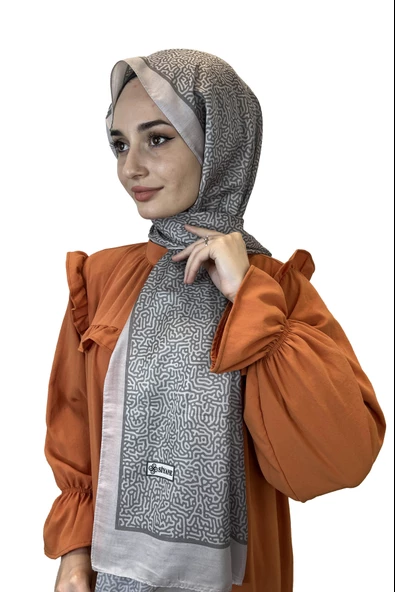 Siyane Scarf Pamuk Soft Şal, Renkli Çizgi Desenli 2024 01015  AÇIK VİZON