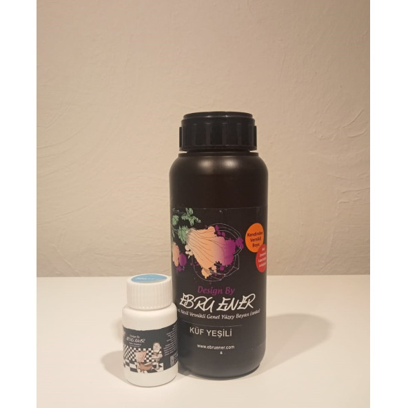 Ebru Ener Anka Vernikli Genel Yüzey Boyası Küf Yeşili 500 gr. ve Katkı Maddesi 15 gr.