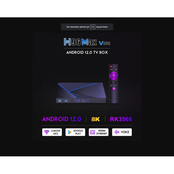 H96 Max V56 Modeli Rk3566 Ile 8/64gb Güçlü Android Tvbox