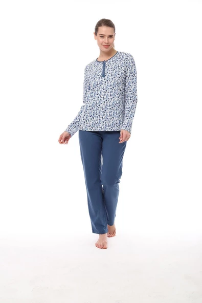 Pijadore 1547 Uzun Kollu Kadın Pijama Takım - 2