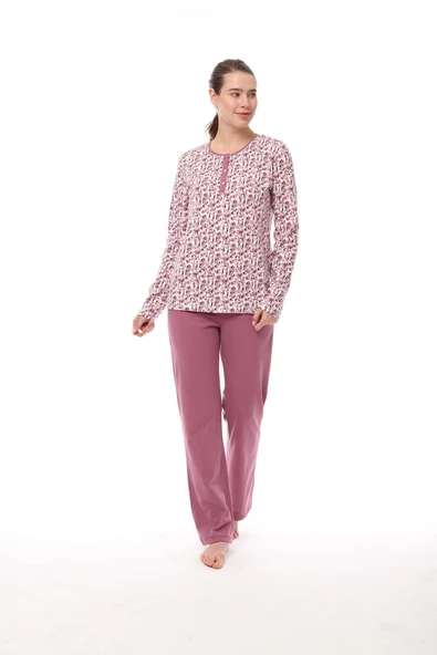 Pijadore 1547 Uzun Kollu Kadın Pijama Takım - 5