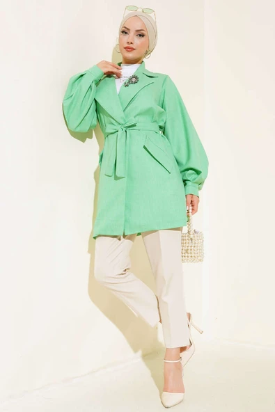 Balon Kol Keten Kap Neon Yeşil - Resim 2