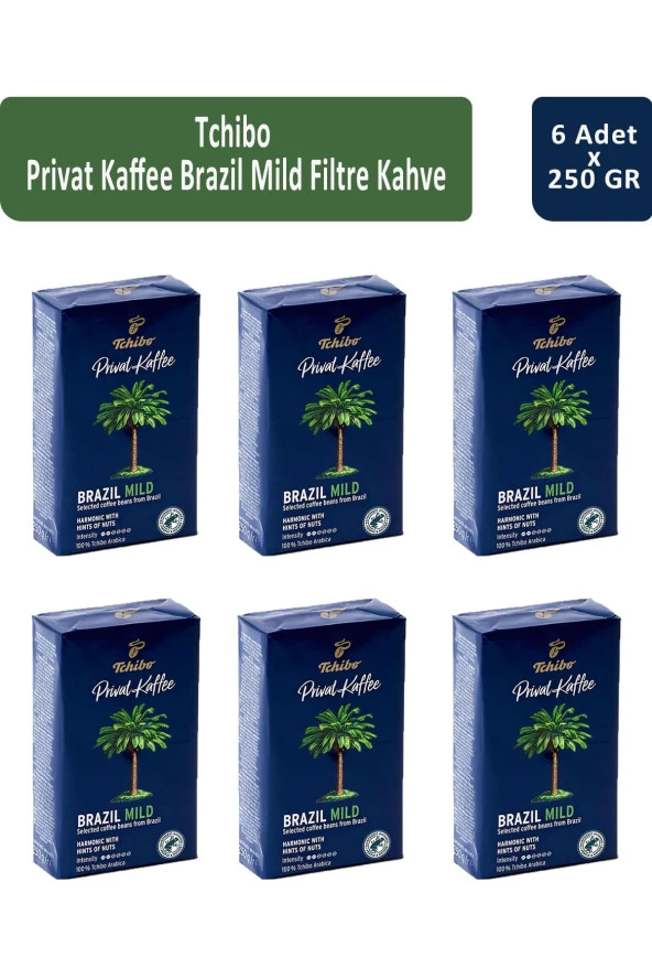 Tchibo Privat Brazil Mild Filtre Kahve 250 gr x 6 Adet