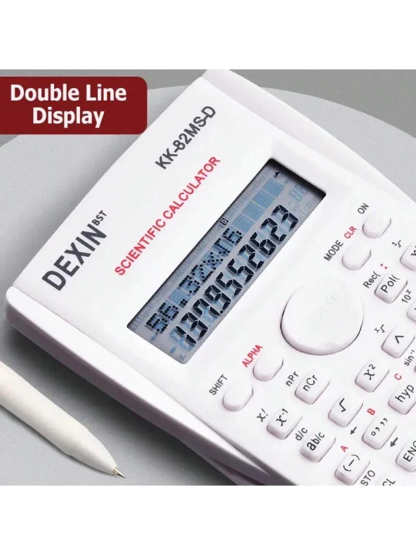 Valkyrie Dexin 240 Fonksiyonlu Çift Satır Bilimsel Hesap Makinesi Beyaz - 6